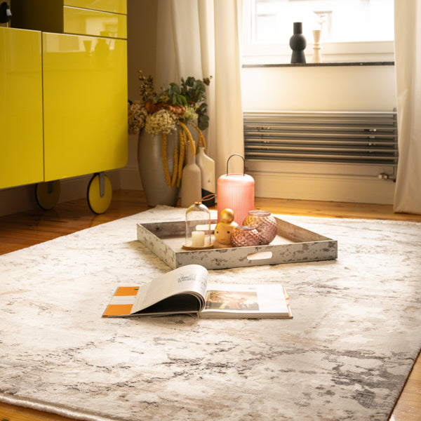 My Memphis 381 grey Teppich: Stilvolle Eleganz mit faszinierendem 3D-Effekt