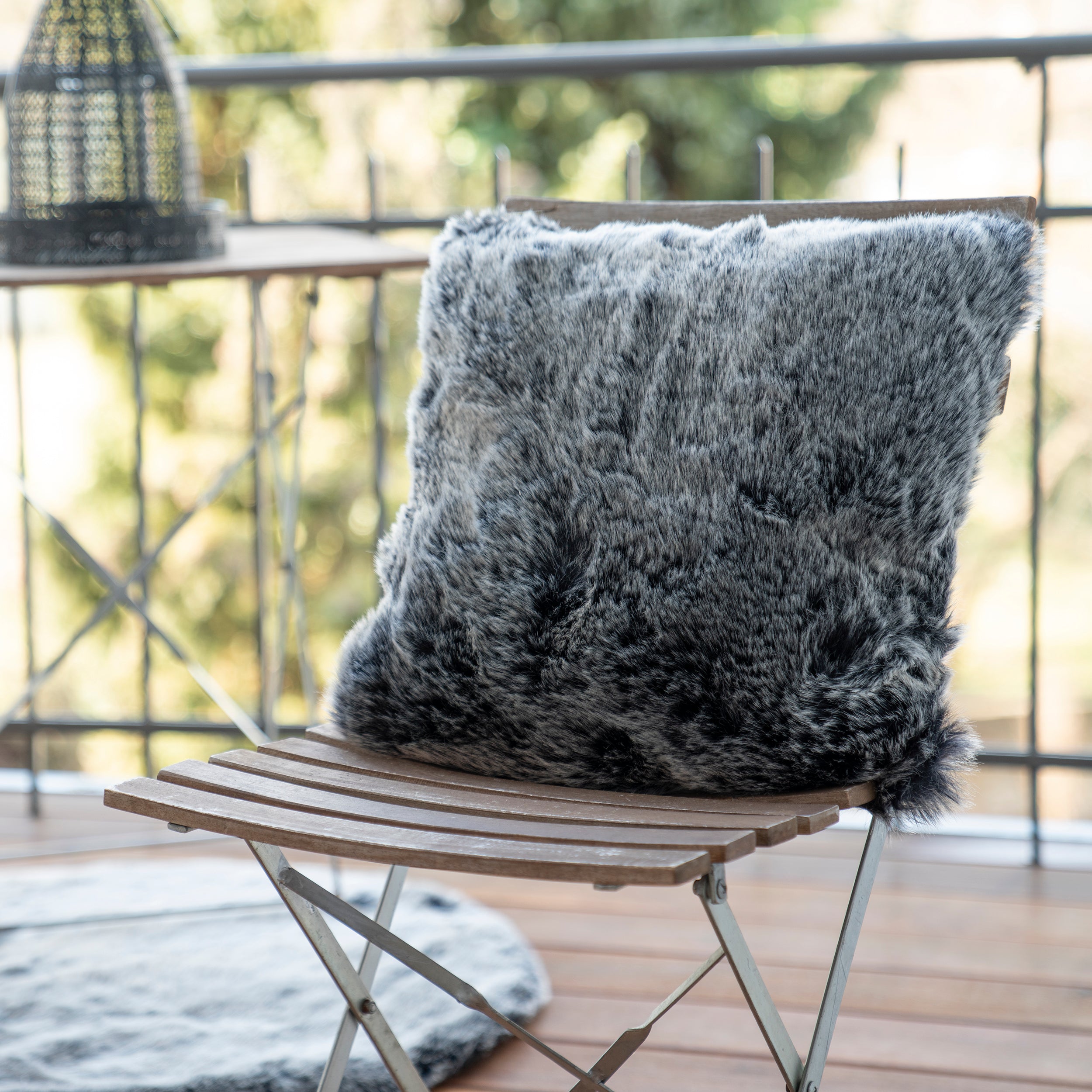 My Samba CUSHION 595 anthracite: faux fur cushion for special moments of well-being from OBSESSION
