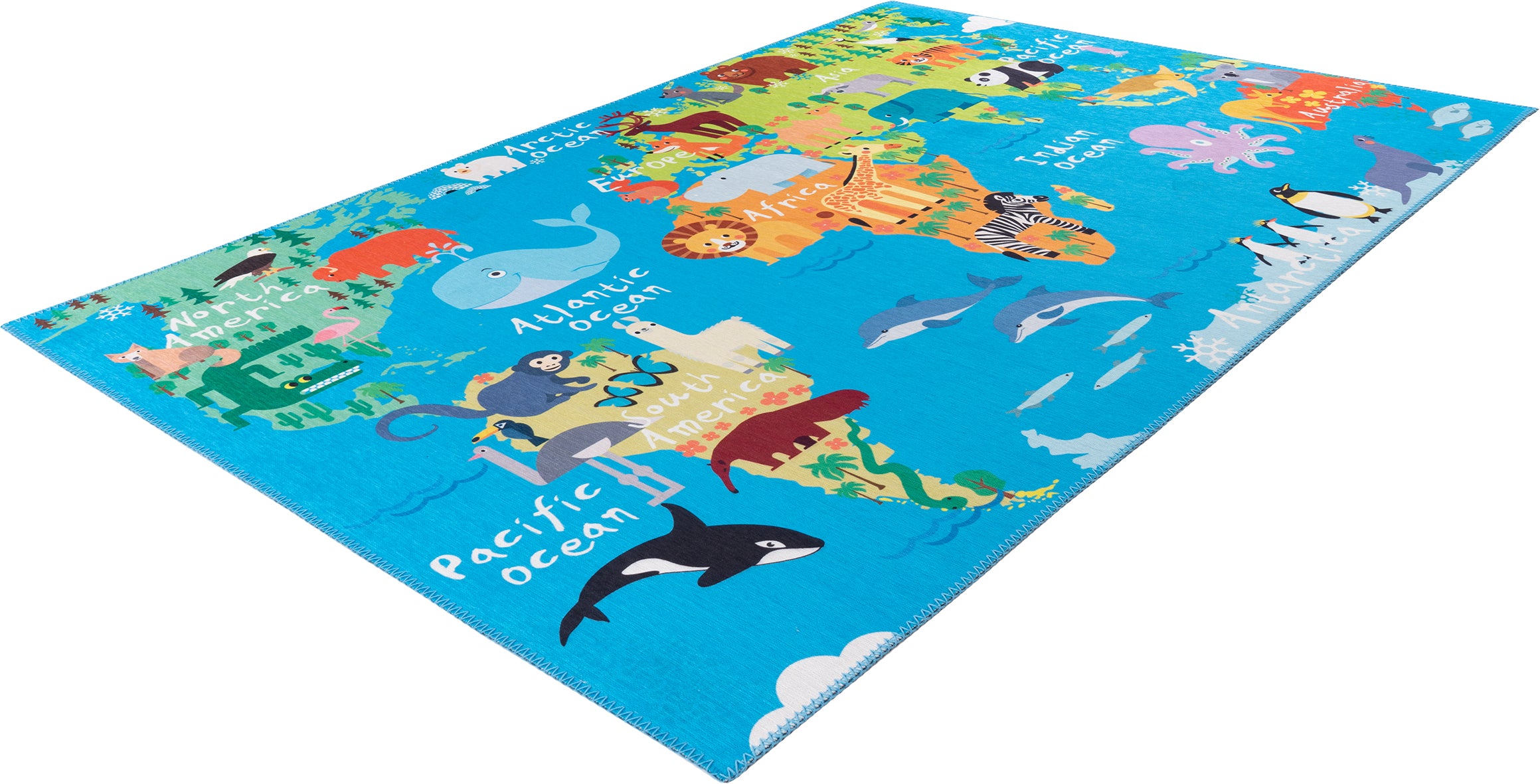 My Torino Kids 233 World Map Design Rug: Educational Rugs for Playful Learning