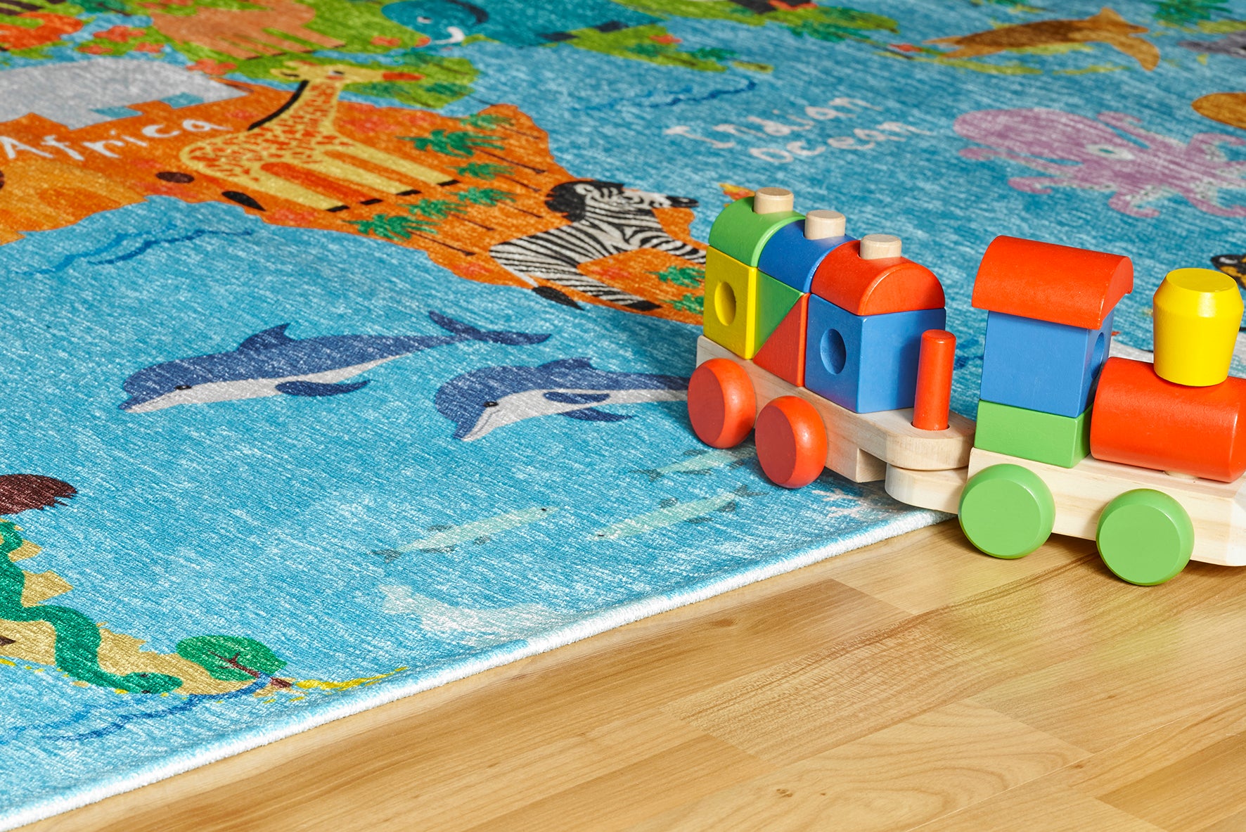 My Torino Kids 233 World Map Design Rug: Educational Rugs for Playful Learning