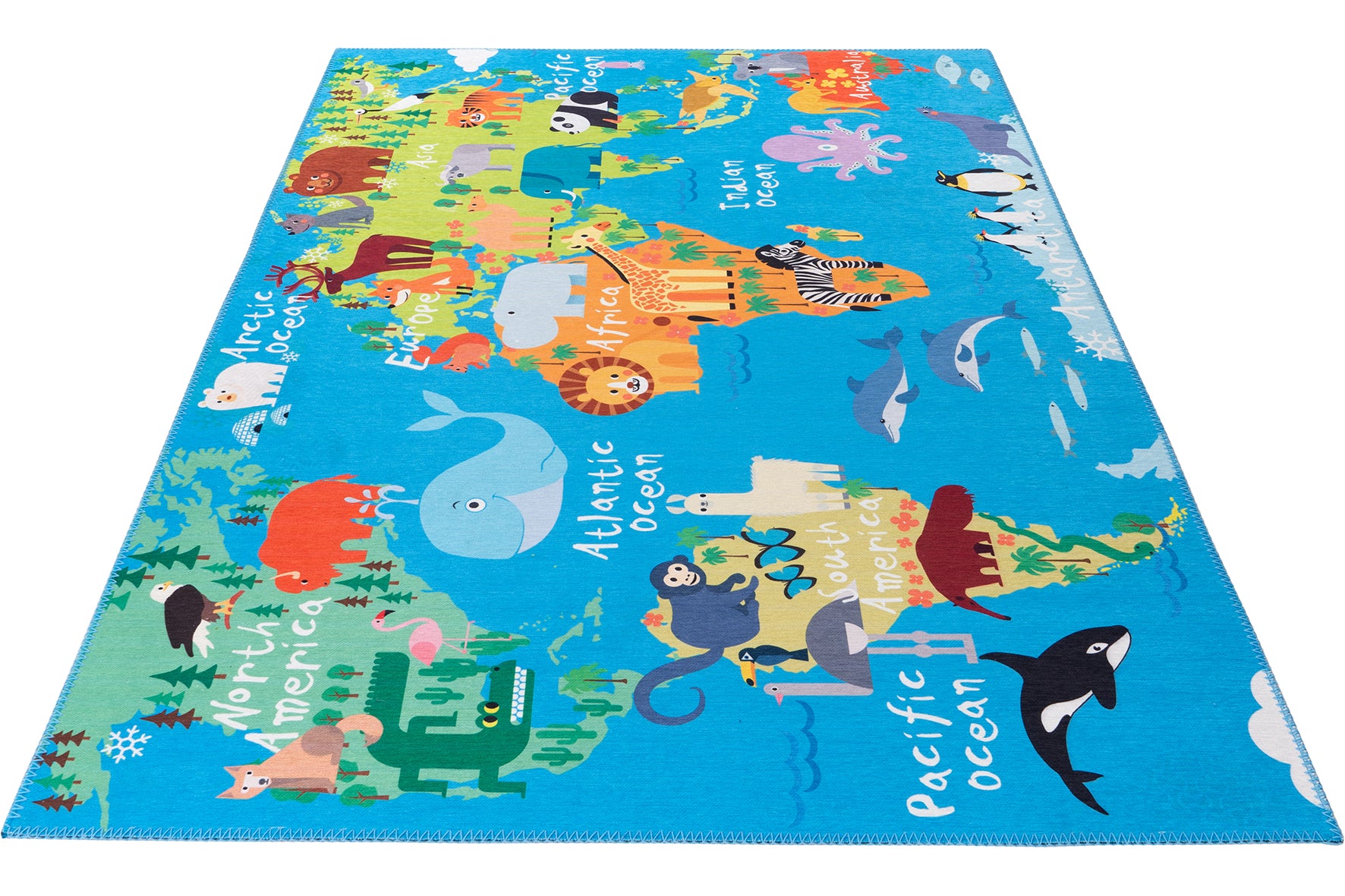My Torino Kids 233 World Map Design Rug: Educational Rugs for Playful Learning