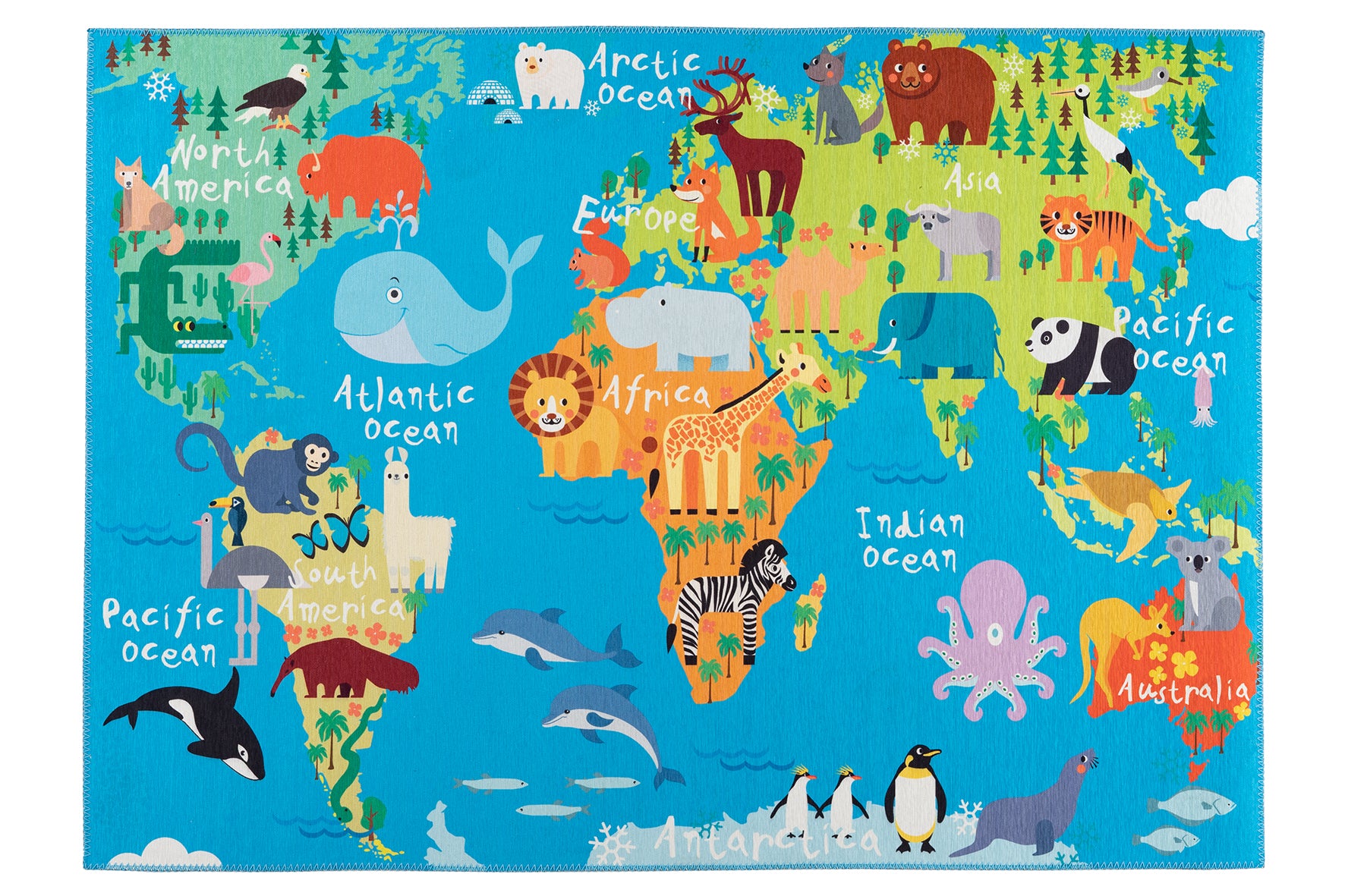 My Torino Kids 233 World Map Design Rug: Educational Rugs for Playful Learning